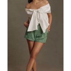 Anthropologie Mare Mare Off The Shoulder Bow Blouse Top White Small